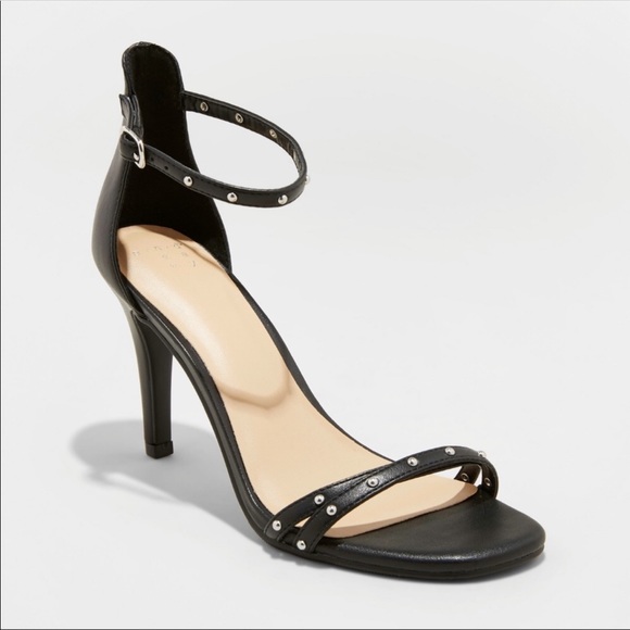 a new day Shoes - A New Day Black Double Strapped Studded Heels